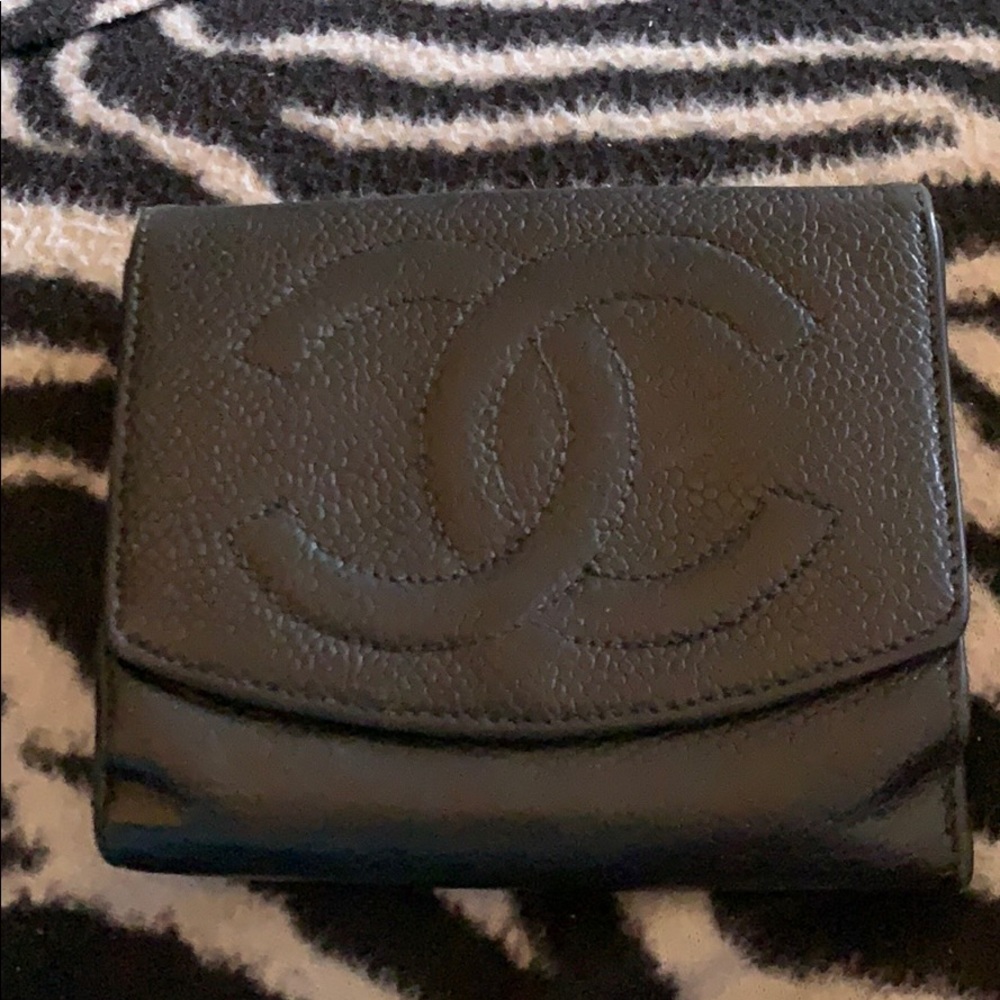 Authentic Chanel Black Leather Wallet